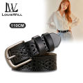 LouisWill Belt Women's Leather Belt Ladies Fashion Belt Women Hollow Belt Women's All-Match Belt Casual Thin Waist Belt. 