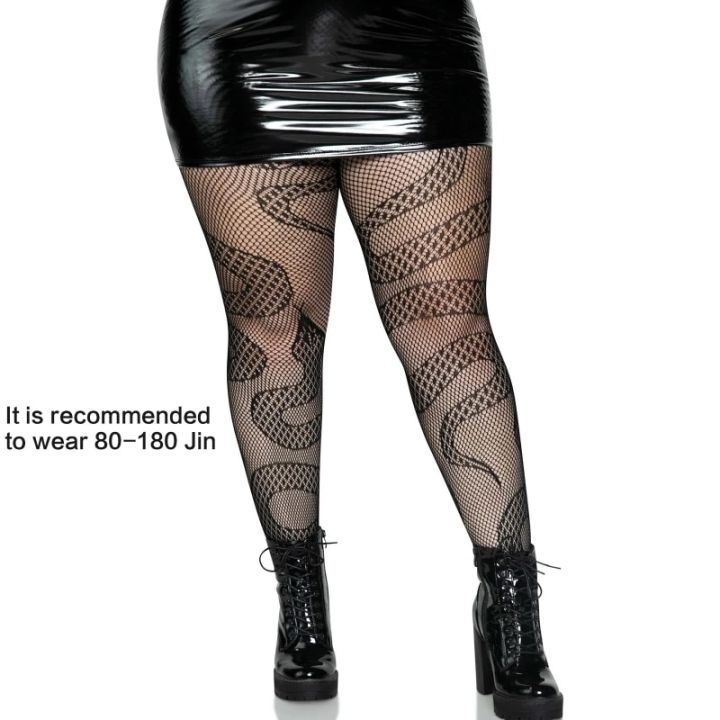 Women%20Dark%20Alternative%20Fishnet%20Tights%20Hosiery%20Snake%20Jacquard%20Pantyhose%20-%20Image%206