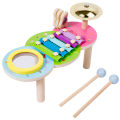 Kids Drum Set Baby Musical Instruments Toys Montessori Wooden Xylophone Preschool Music Kit Percussion Tambourine Toys Birthday.