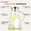 1pc 1.8 Litter Glass Pitcher With Lid, Easy Clean Heat Resistant Glass Water Carafe With Handle For Hot/Cold Beverages, Water, Cold Brew, Iced Tea & Juice, For Home Restaurant Hotel Office, Drinkware Accessories. 