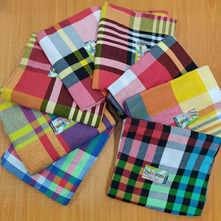 Cotton Panel Check Bedsheet Multicolor Only Bedsheet. (No Pillow Cover ) - Bed Sheet