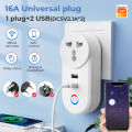 ROVF Wifi Smart Socket 3 Pin Plug with USB Eu/Us/Uk Outlet Adapter Charging Voice Timing Smart Life App Electrical for Google Home Alexa Tuya. 