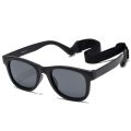 0-24 Months Newborn Baby Bendable Flexible Polarized Sunglasses with Strap Infant Boy Girls Square Silicone Frame Mirrored UV400.