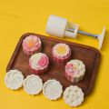 Baking Tools 3D Pattern Mooncake Mold Mini 50g Hand-pressed Mold Plastics Reusable Pastries Dessert Mold Lotus Flower Coconut. 