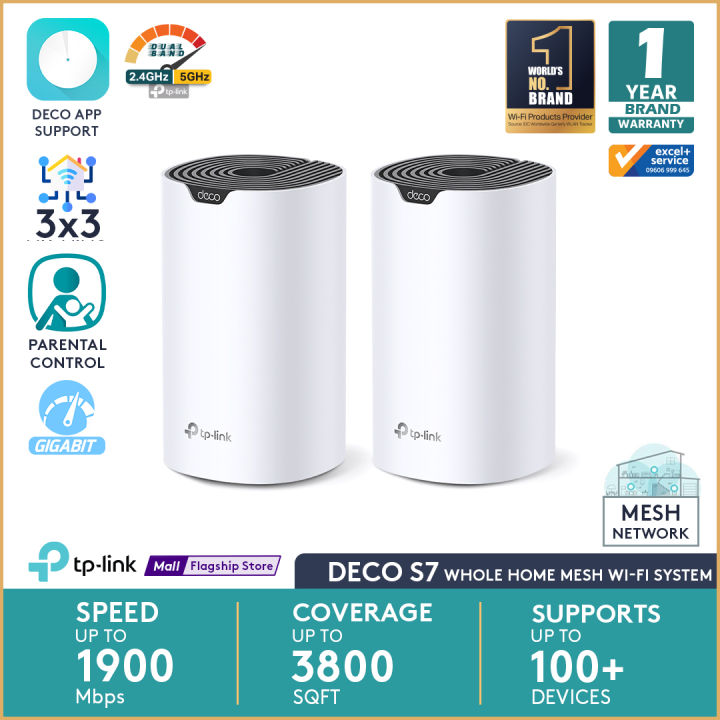 TP-Link%20Deco%20S7%20AC1900%202%20Pack%20Whole%20Home%20Mesh%20Wi-Fi%20System%20Smart%20Router%20100%20Device%20Capacity%201900%20Mbps%20Dual-Band%20with%20Gigabit%20Ports%20-%20Image%202