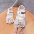 2024 Spring New Fashion Water Brick Cartoon Princess Korean Edition Little Girl Sequin Leather Soft Sole Baby Shoes. 