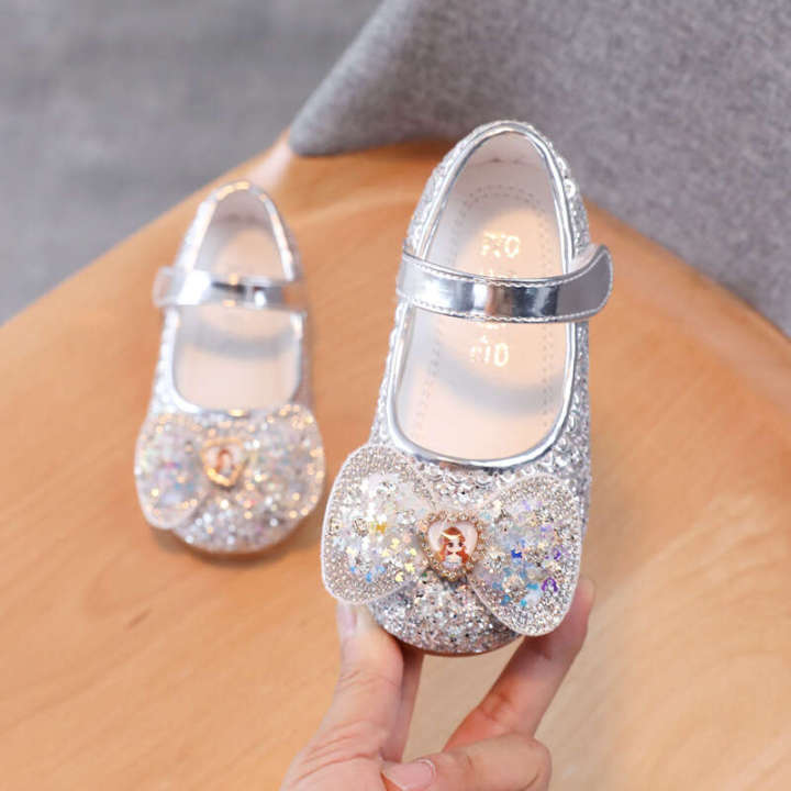 2024%20Spring%20New%20Fashion%20Water%20Brick%20Cartoon%20Princess%20Korean%20Edition%20Little%20Girl%20Sequin%20Leather%20Soft%20Sole%20Baby%20Shoes%20-%20Image%202
