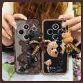 Anti-knock Waterproof Phone Case For Redmi A4 5G/14C 5G/Xiaomi Poco M7 5G Cartoon Back Cover soft case Bear bracelet.