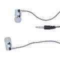 2X H-169 3.5mm MP3 MP4 Wiring Subwoofer Braided Cord, Headphones with Wheat Wire Control(Silver). 