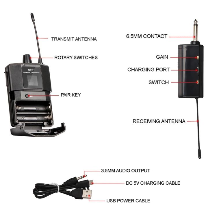 UHF%20Wireless%20Headset%20Microphone%20with%20Transmitter%20Receiver%20LED%20Digital%20Display%20Bodypack%20Transmitter%20for%20Teaching%20Live%20Performance%20-%20Image%204