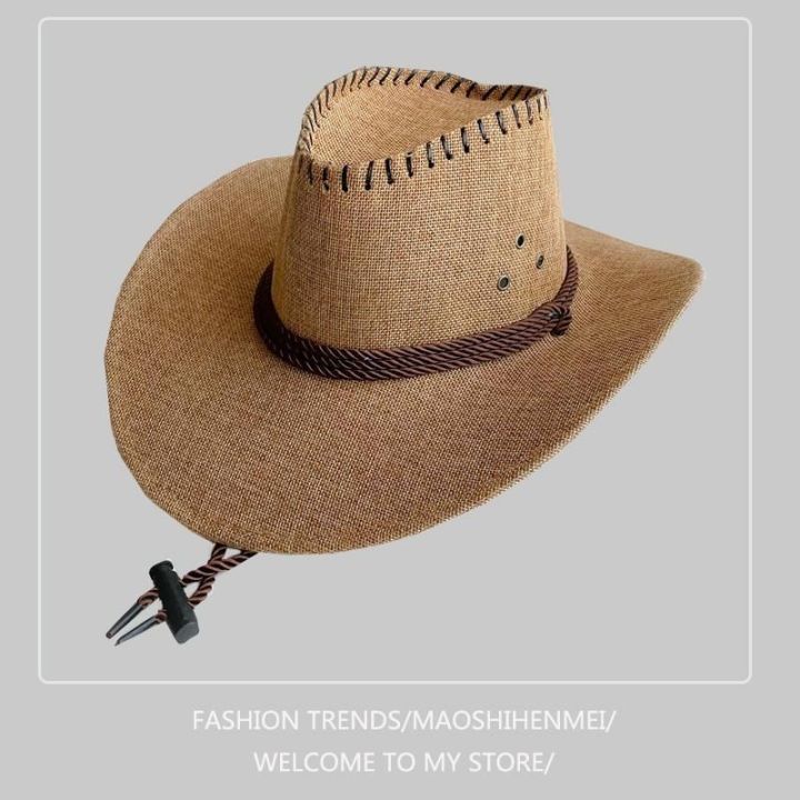 Summer%20Wide%20Brim%20Breathable%20Men's%20Sun-Shade%20Sun%20Hat%20Beach%20Travel%20Casual%20Hat%20Outdoor%20Knight%20Cowboy%20Hat%20-%20Image%208