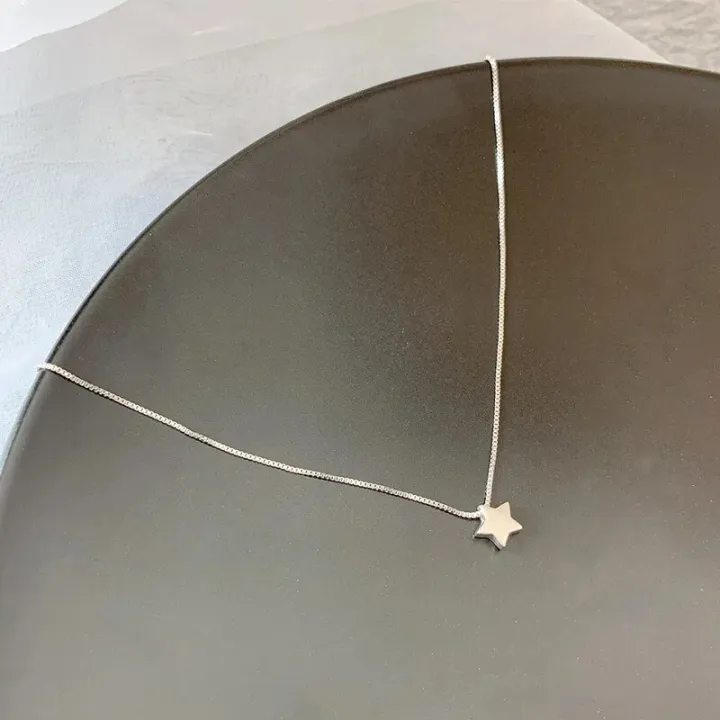 925%20Sterling%20Silver%20Heart-shaped%20Necklace%20Female%20Clavicle%20Chain%20Shiny%20Star%20Pendant%20Simple%20Fashion%20Jewelry%20Party%20Birthday%20Gift%20-%20Image%206