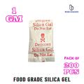 Premium Quality Food grade Desiccant Silica Gel crystals,Pharma silica gel Pack of 200 (Two Hundred) Pcs, 1gm Each Pack.