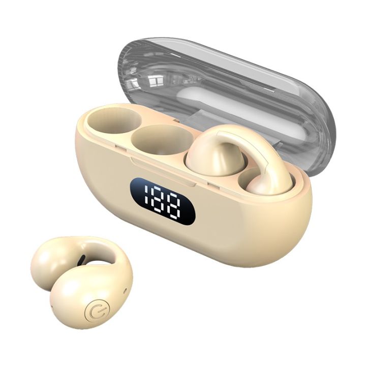 【FUPANG】TWS wireless 5.2 headphones open ear non-in-ear earphones handfree call Earclip headset touch earbuds with charging box