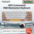 FEKER IK65 Wireless Mechanical Keyboard 65% Bluetooth 2.4G RGB 3 Modes Via Hotswap Cherry Profile Dye Sub PBT keycap Gasket.