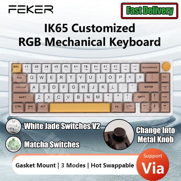 FEKER%20IK65%20Wireless%20Mechanical%20Keyboard%2065%25%20Bluetooth%202.4G%20RGB%203%20Modes%20Via%20Hotswap%20Cherry%20Profile%20Dye%20Sub%20PBT%20keycap%20Gasket%20-%20Image%202