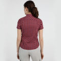 Red Check Short Sleeve Casual Shirt for Women (CT-11.3).
