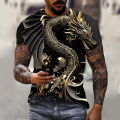Men's Dragon T-shirt Fashion 3d Printed T Shirt Animal Pattern Short-sleeved Oversized Streetwear Tees Summer Casual Men's Tops Dislikelike.