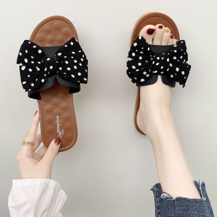 Women's Slippers Flat-bottomed Comfortable Fashion Outer Wear Low-heeled Sandals and Slippers Flowers Flip-Flop Soft Bottom Flat Bottom Soft Non-slipper