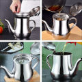 410ml Stainless Steel Oil Tank Large Capacity Oil Bottle Kitchen Oil Filter Pot Soy Sauce Vinegar Container Coffee Pot. 