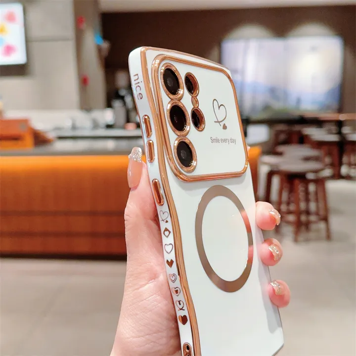 HOCE%20Luxury%20Wavy%20Pattern%20Cute%20Love%20Heart%20Magsafe%20Case%20For%20Samsung%20S24%20S23%20S22%20Ultra%20Plus%20S23%20FE%20Cases%20Plating%20Magnetic%20Shockproof%20Soft%20Phone%20Cover%20-%20Image%204