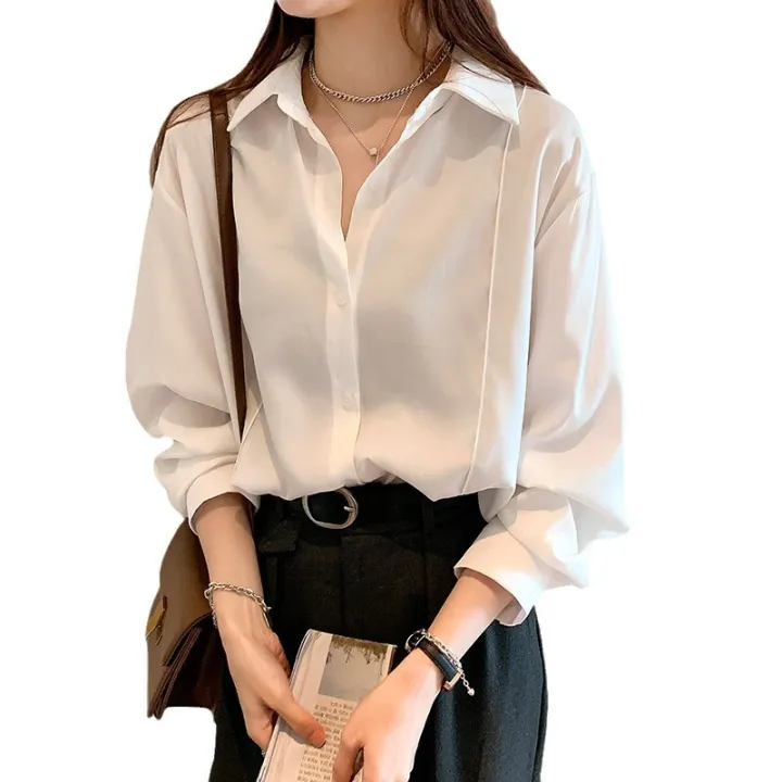2024%20White%20Shirt%20Women's%20Spring%20and%20Autumn%20New%20Design%20Sense%20Top%20Young%20Long%20Sleeve%20Bottoming%20Bandage%20Dress%20Shirt%20Coat%20-%20Image%205