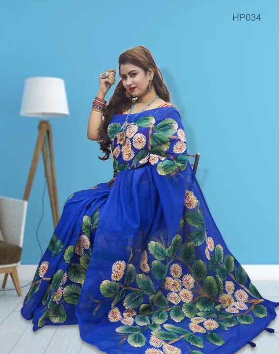 Hand%20Print%20Half%20Silk%20Sharee%20For%20Women%20-%20Image%202