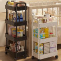 3-5 Tiers Trolley Organizer Auxiliary Cart With Wheels Shelf Kitchen Furniture Cabinet Storage Rack Drawers Bathroom Mobile Cart.