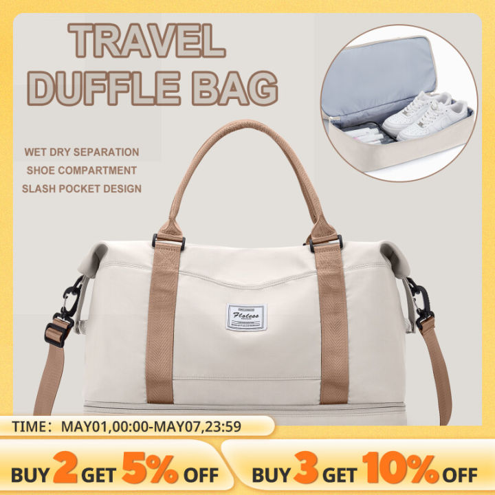 Likros Duffel Bag Travel Bag with Shoes Compartment, Gym Tote Bags, Shoulder Weekender Overnight Bag for Women Luggage Hangbag