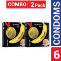Panther - Dotted Banana Flavored Condom - Combo Pack - 2 Packs - 3x2=6pcs. 
