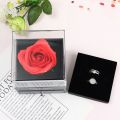 Eternal Rose Flower For Women Christmas Valentine's Day Gifts Packaging Case Romantic Jewellery Jewelry Gift Box 1Set Transparent Acrylic Ring Earrings Necklace Storage Boxes.