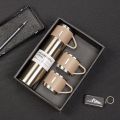 500ml Stainless Steel Vacuum Flask with 3 Cup Set, Leak Proof, Portable, Long Lasting Insulation.