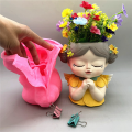 Silicone Mold Flower Fairy Prayer Flower Pot Resin Yellow. 