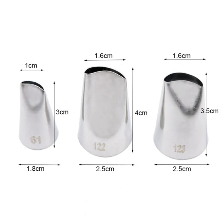 #61%20#122%20#123%203Pcs/set%20Rose%20Petal%20Piping%20Nozzle%20Cake%20Decorating%20Icing%20Tip%20Stainless%20Steel%20Pastry%20Nozzles%20For%20Cream%20Korea%20Bean%20Paste%20Flower%20Petal%20-%20Image%205