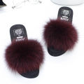 Fluffy Slippers Female Summer New Fox Fur Slippers Platform Wedge Slippers High Heel Slippers Platform Shoes. 