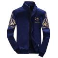 Navy Blue Cotton Full Sleeve Jacket For Men.