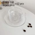 Transparent Clear  Tea Cup set -  6 pcs ( Kach ). 