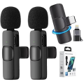 K35 Wireless Microphone 3.5mm Supported for android, IOS,  Camera, Sound card, Smartphone best for tiktok, youtuber, and content creator. 