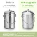 New product Compost Bin, Peel Bucket for Home Kitchen, Odorless Compost Bucket for Kitchen Food Waste, with Handle and 2 Charcoal Filters, 5 Liters, Easy to Clean - silver. 