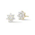 Seven Stone Diamond Cut Zirconia Flower Stud Earring. 