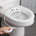 Sitz Bath Toilet Bidet Tub with Flusher for Postpartum Care White Pink. 