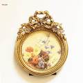 Antique Photo Frame Round Tabletop and Wall Hanging for Home Decoration. 