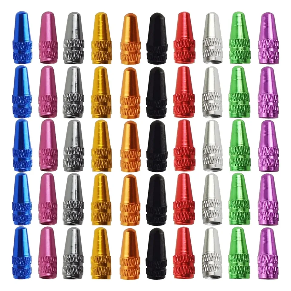 50 PCS Bicycle Presta Valve Cap Aluminum Presta Cycling Valve Cap