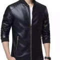 Black Artificial Leather Jacket.