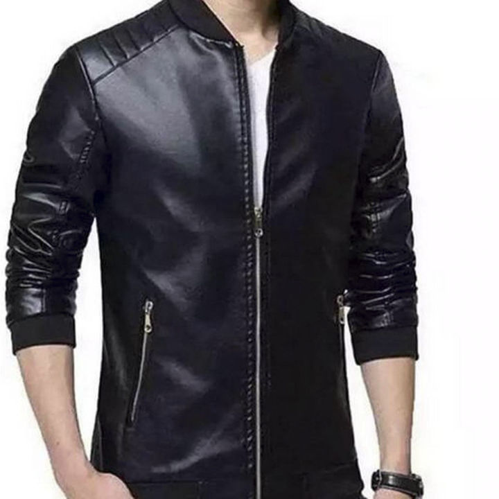 Black Artificial Leather Jacket