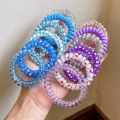 Korean Frosted Spiral Elastic Hair Rope Candy Color Phone Cord Hair Tie Set Simple Ponytail Rubber Hair Ring Women Accessories. 