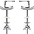 Full Stainless Steel Toilet Seat L Shaped Cistern Hinges for High Commode Seat Cover [1 Pair]. 