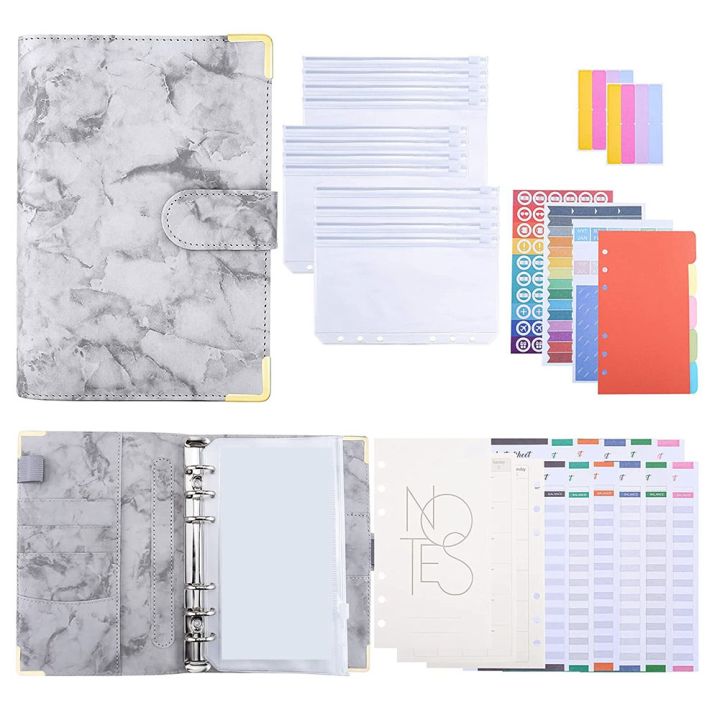 49Pc%20Budget%20Binder,%20Marble%20Print%20PU%20Binder%20Budget%20Planner%20Organizer%20with%20Envelopes,Expense%20Budget%20Sheets,for%20Budgeting%20D%20-%20Image%202