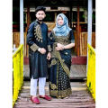 Occasional Dress/Couple Set/Matching Dress/Traditionally Dress/Sari And Panjabi- Block Print Saree & Panjabi - Sari - Saree - শাড়ি - Sari - Sari.