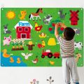 Felt Story Board Set Montessori Storytelling Flannel Busy Board Interactive Play Kit Wall Hanging Puzzle Toys for Kids Boys Girl.